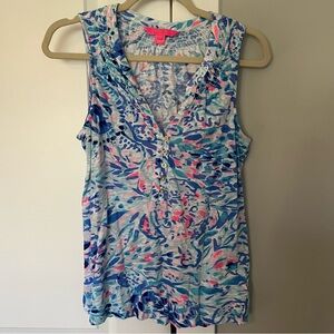 Lilly Pulitzer Essie Tank Top Breakwater Tide Tint Party Small